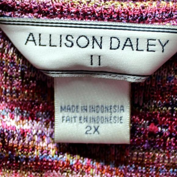 Allison Daley II Pink and Purple Heathered Blouse Size 2X - Picture 8 of 10